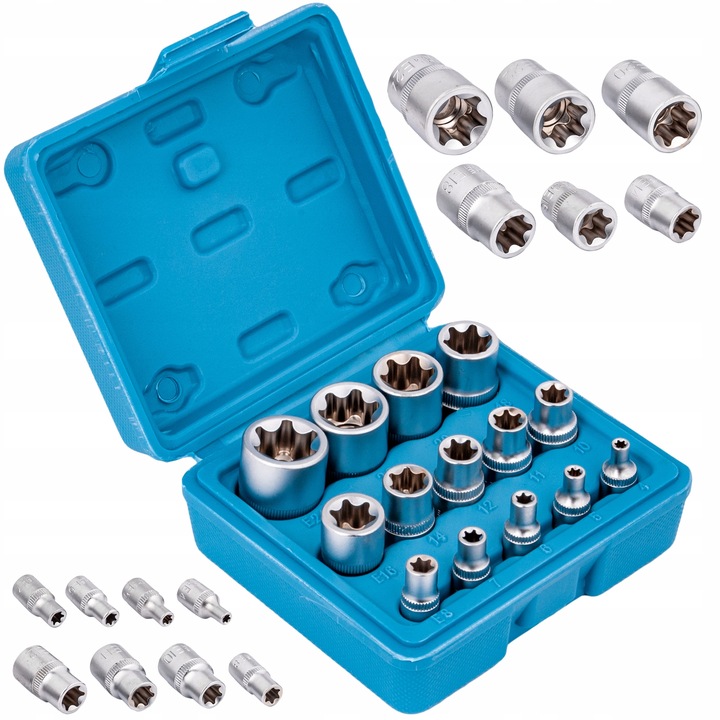 KLUCZE NASADOWE TORX E4-E24 NASADKI TORKS wew 14el