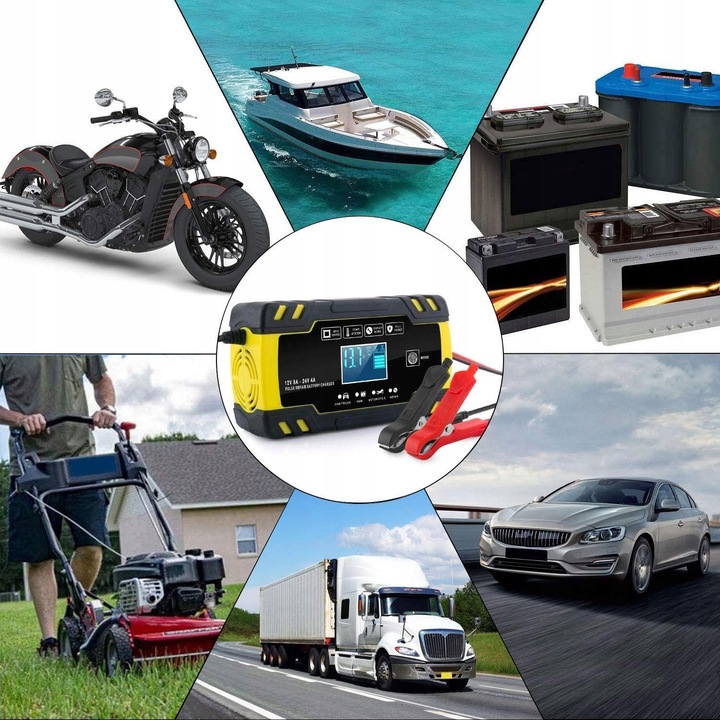 PROSTOWNIK Mikroprocesorowy SAMOCHODOWY DO AKUMULATORÓW 12V 24V 8A AGM