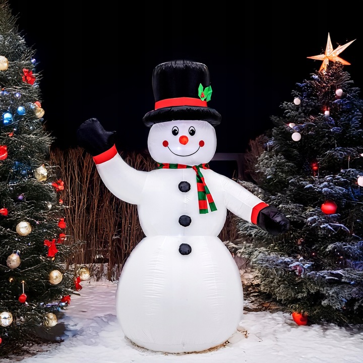 BAŁWAN nadmuchiwany ŚWIECĄCY DUŻY pompowany LED 180cm dmuchaniec JUMIhome