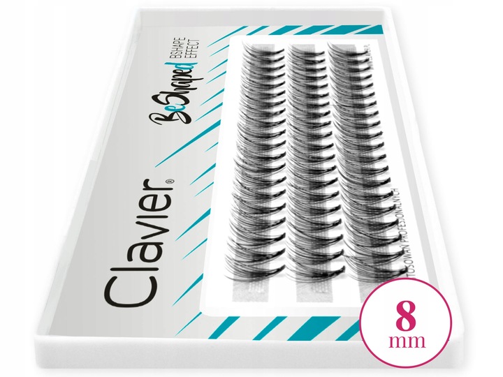 Kępki Rzęs CLAVIER BeShaped 8mm – skręt B