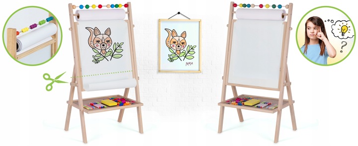 TABLICA EDUKACYJNA DLA DZIECKA +3 PAPIER DO RYSOWANIA PISANIA ZESTAW XXL