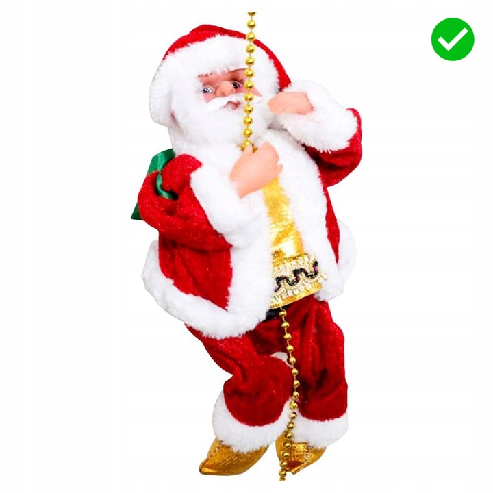 WSPINAJĄCY SIĘ MIKOŁAJ SANTACLIMB LED MUZYCZNY DEKORACJA ŚWIĄTECZNA