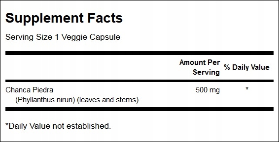 SWANSON CHANCA PIEDRA 500 MG 60K NERKI KAMIENIE