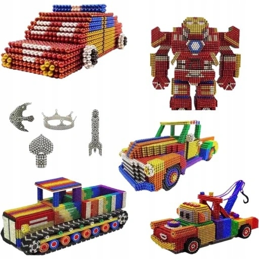 TĘCZA KULKI MAGNETYCZNE CUBE 8 KOLORÓW KULA GADŻET ANTYSTRESOWY 5MM 216 SZT