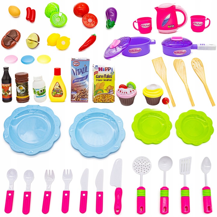 DUŻA KUCHNIA DLA DZIECI Kuchenka Akcesoria Światło