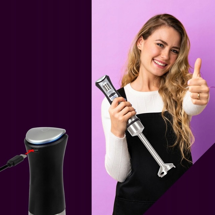 BEZPRZEWODOWY BLENDER RĘCZNY MIKSER USB ŁADOWARKA