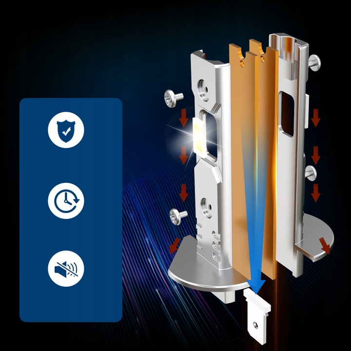 ŻARÓWKI LED H1 RETRIFY S&D ULTRA CICHE FANLESS LINE 1:1 BEZ ADAPTERÓW 6500K