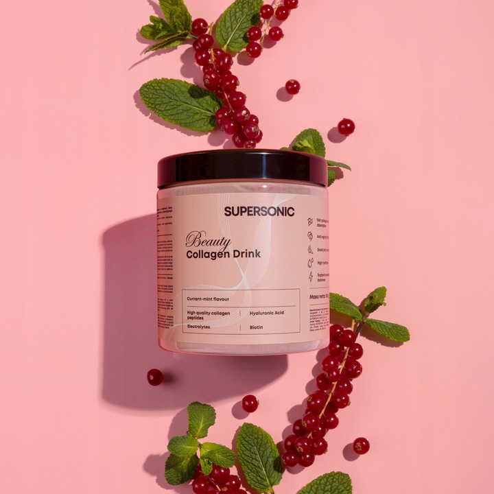 SUPERSONIC Collagen kolagen Beauty Drink porzeczka-mięta