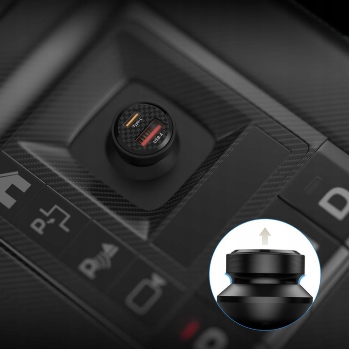 2-PORTOWA MAŁA SZYBKA ŁADOWARKA SAMOCHODOWA TYPE-C DO - IPHONE 12 13 14 15