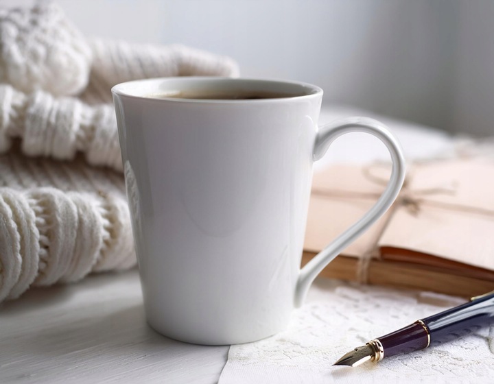 Kubki ceramiczne białe GLASMARK zestaw 6szt kawę latte herbatę 250ml