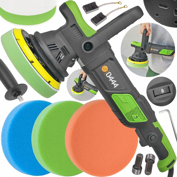 POLERKA SAMOCHODOWA MIMOŚRODOWA OSCYLACYJNA 1600W Z REGULACJĄ 3 X GĄBKA