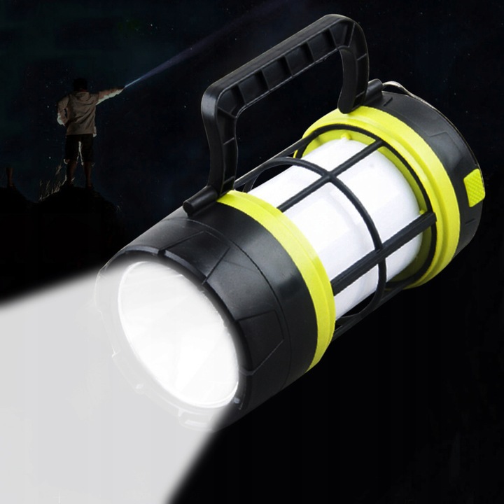 MOCNA LATARKA TURYSTYCZNA LED KEMPINGOWA LAMPA PODRĘCZNA UCHWYT POWERBANK