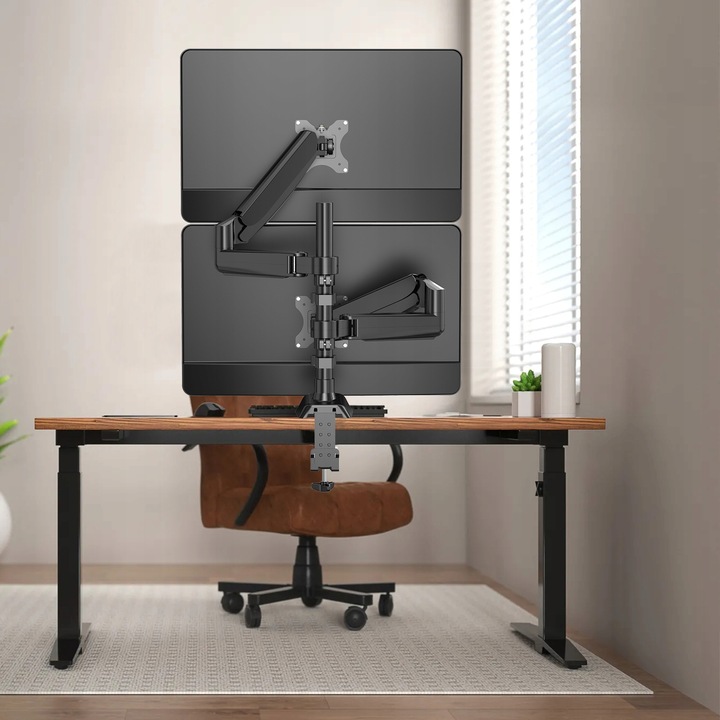 Podstawa obrotowa ze sprężyną gazową dla dwóch monitorów LCD 13-32 cale 9kg