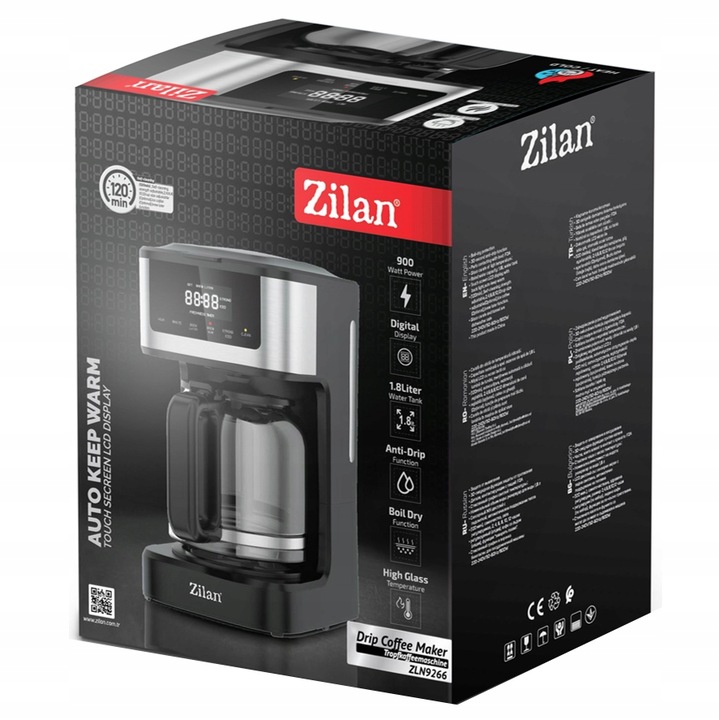 EKSPRES DO KAWY PRZLEWOWY 900W 1,8L PANEL DOTYKOWY