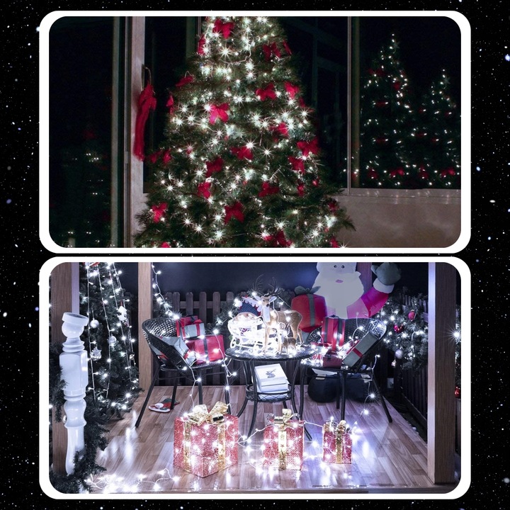 LAMPKI CHOINKOWE 1000LED 68m ZEWNĘTRZNE WEWNĘTRZNE BIAŁE ZIMNE ŚWIĄTECZNE