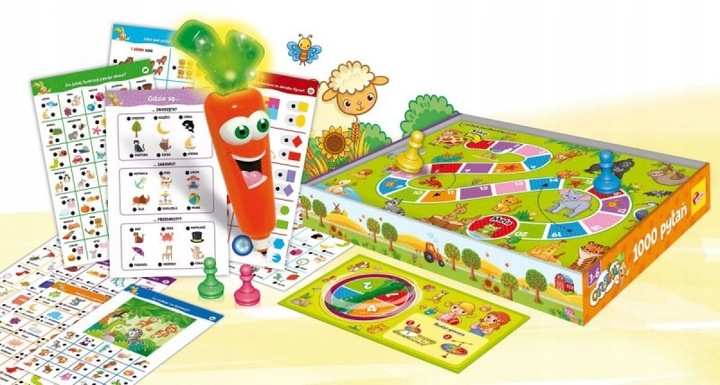 PREZENT EDUKACYJNY DLA 3, 4 LATKI Gra Carotina 1000 pytań + Torebka