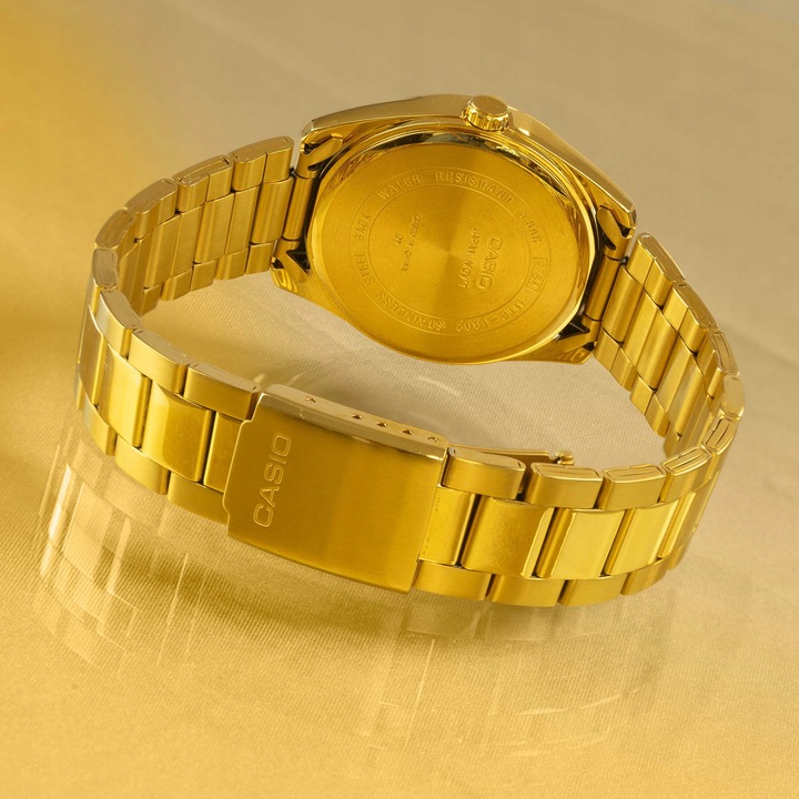 LUKSUSOWY ZEGAREK MĘSKI CASIO POZŁACANY PRAWDZIWYM 24K ZŁOTEM + GRAWER