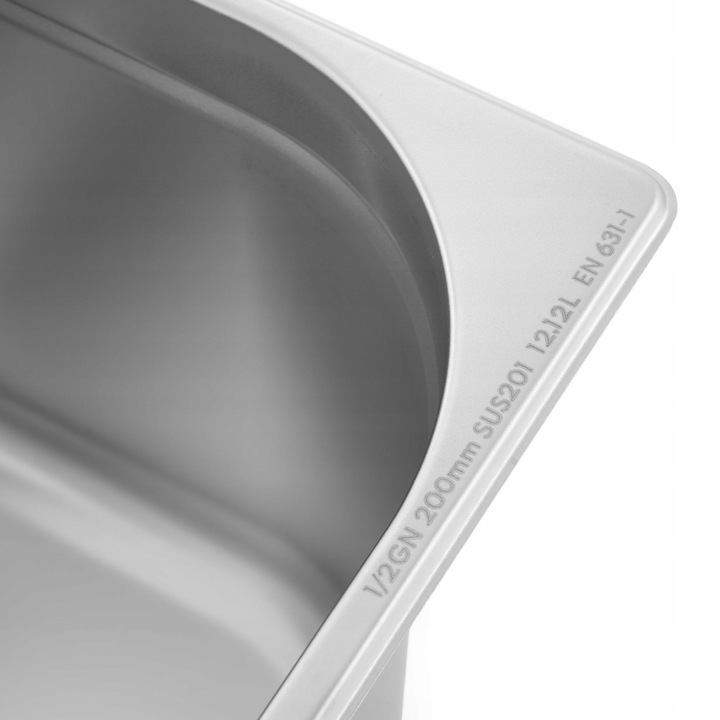 POJEMNIK GASTRONOMICZNY GN 1/2 200 mm STAL NIERDZEWNA 11.65 L MJUSK