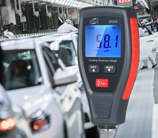 MIERNIK TESTER CZUJNIK GRUBOŚCI POWŁOKI LAKIERU STAL ALUMINIUM 0-1800 µm