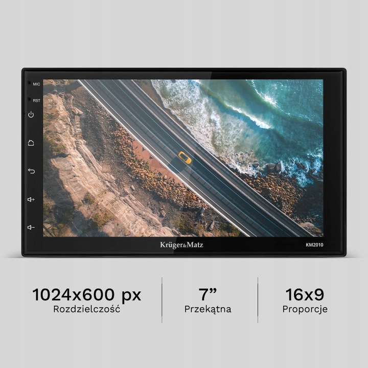 Kruger&Matz KM2010 Radio Samochodowe BT CarPlay Android +++ kamera cofania