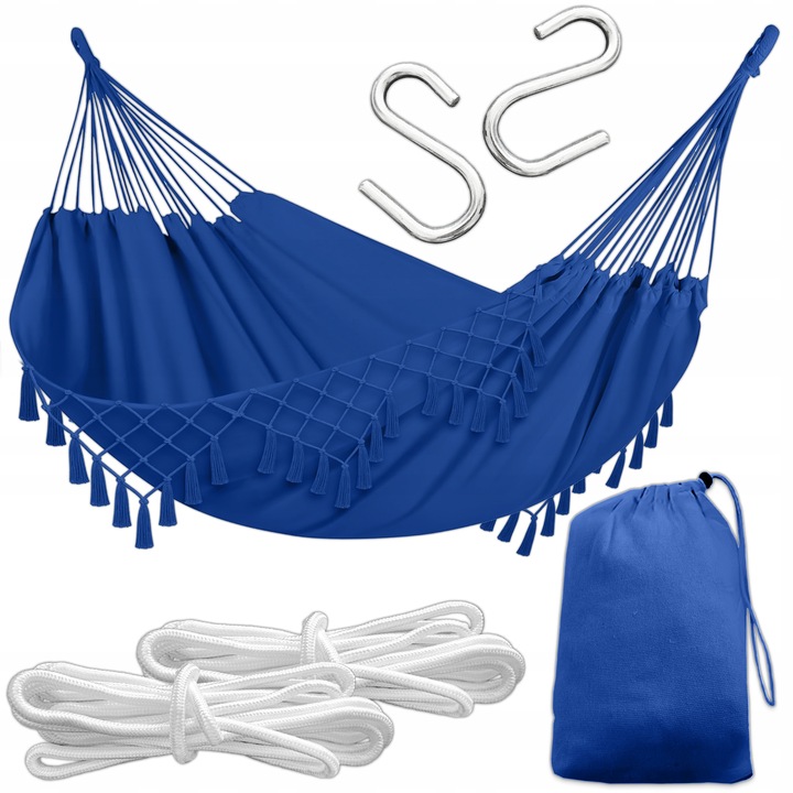HAMAK OGRODOWY TURYSTYCZNY BOHO HUŚTAWKA MOCNY 150x190 120kg + LINKI TORBA