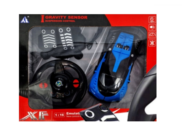 Samochód ZDALNIE STEROWANY RC AUTO KIEROWNICA PEDAŁY Niebieski