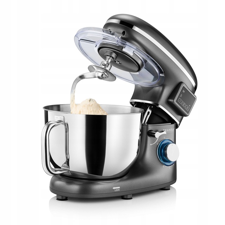 Robot planetarny z podgrzewaną misą Kuchenny Srebrny MISA 6L DUŻA MOC 3000W