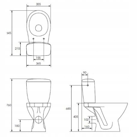 Kompakt WC 206 K010 3/6l deska polipropylen