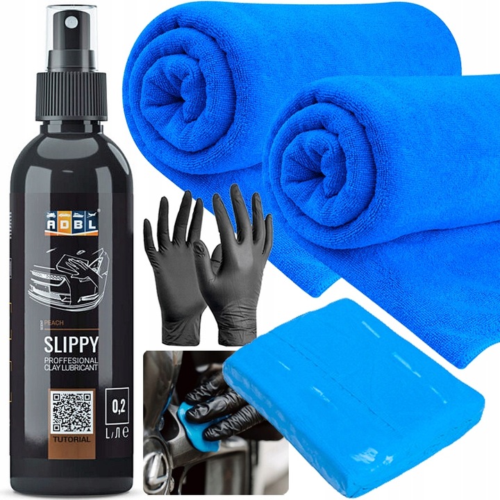 ADBL SLIPPY LUBRYKANT WYSOKI POŚLIZG + GLINKA DO MYCIA LAKIERU 180G ZESTAW