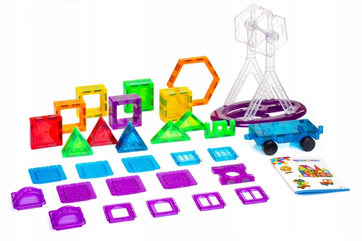 KLOCKI MAGNETYCZNE Duże 3D Magnetic Tiles Konstrukcyjne zestaw XXL 80 el