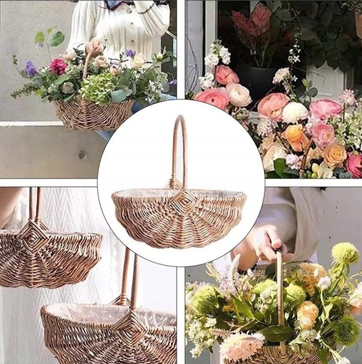 KOSZYK KOSZYCZEK WIELKANOCNY WIKLINOWY NA WIELKANOC PIKNIK ITP. 31 X 22 CM