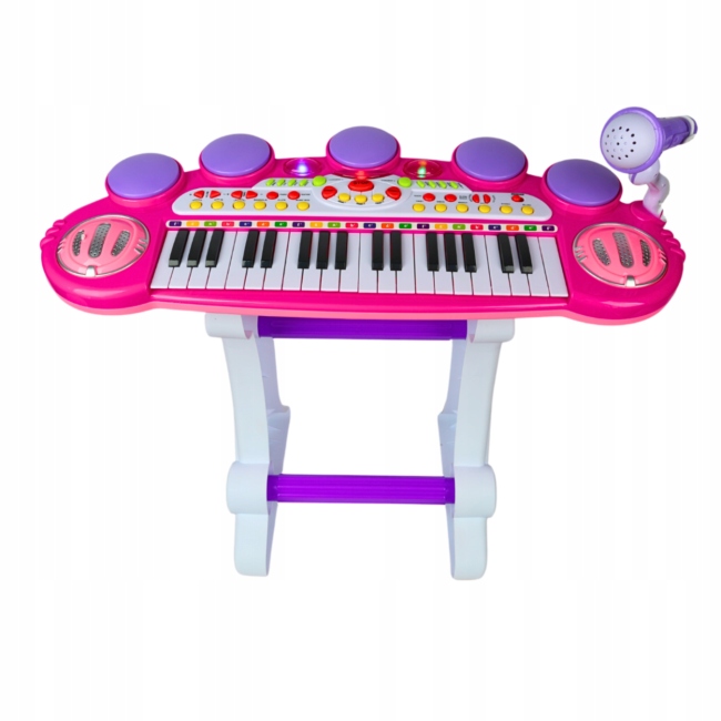 ORGANY ORGANKI KRZESEŁKO PIANINKO MP3 Z MIKROFONEM KEYBOARD USB DLA DZIECI
