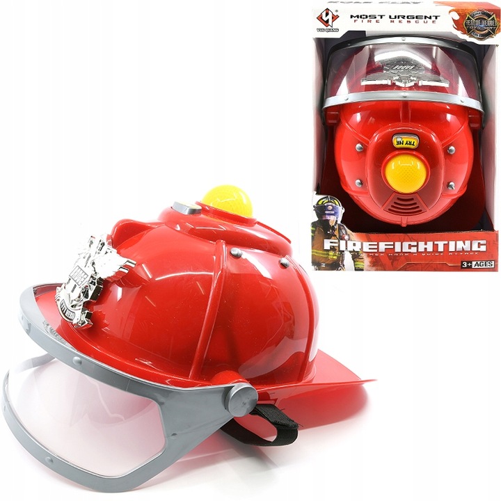 KASK STRAŻACKI Z EFEKTAMI DŹWIĘKOWYMI ŚWIETLNYMI HEŁM MAŁY STRAŻAK