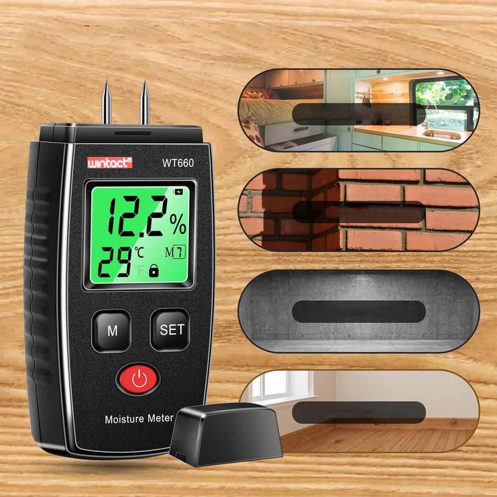 MIERNIK WILGOCI WILGOTNOŚCI WILGOTNOŚCIOMIERZ DREWNA DRZEWA + 2XAKU