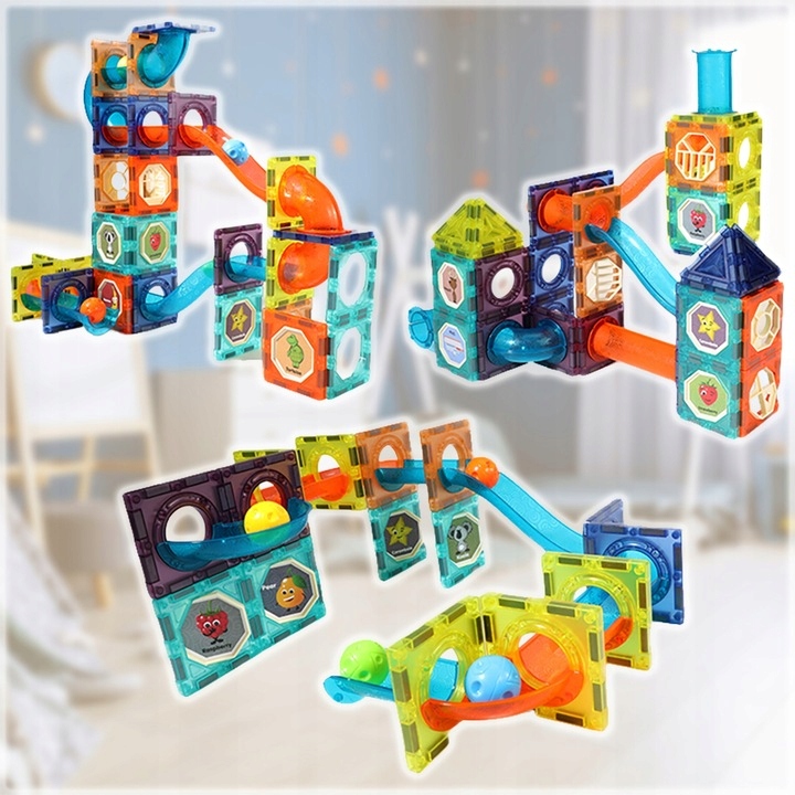 ZESTAW KREATYWNE KLOCKI MAGNETYCZNE DLA DZIECI TOR 96EL KULODROM PREZENT