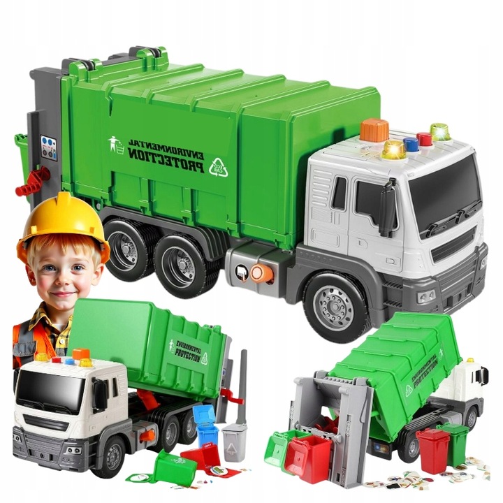 Śmieciarka DUŻA Ciężarówka Zabawka INTERAKTYWNA dla dzieci chłopca 3 latka