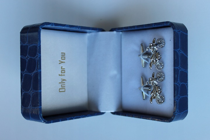 Czarne spinki do mankietów EXC Motocykl Motor Cross Enduro KTM Racing Tytan