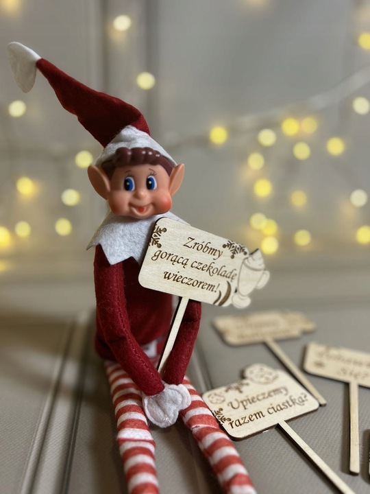 ELF PSOTNIK FIGURKA ZESTAW TABLICZKI DRZWI ZADANIA ADWENTOWE PAKA GADŻETY