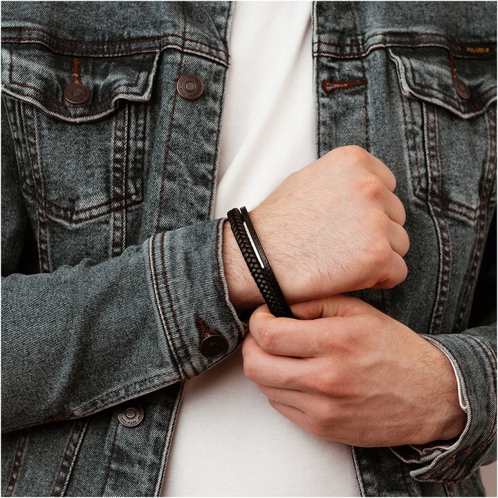 Bransoletka dla Syna z grawerem Prezent na Dzień Dziecka pleciona BLINGART