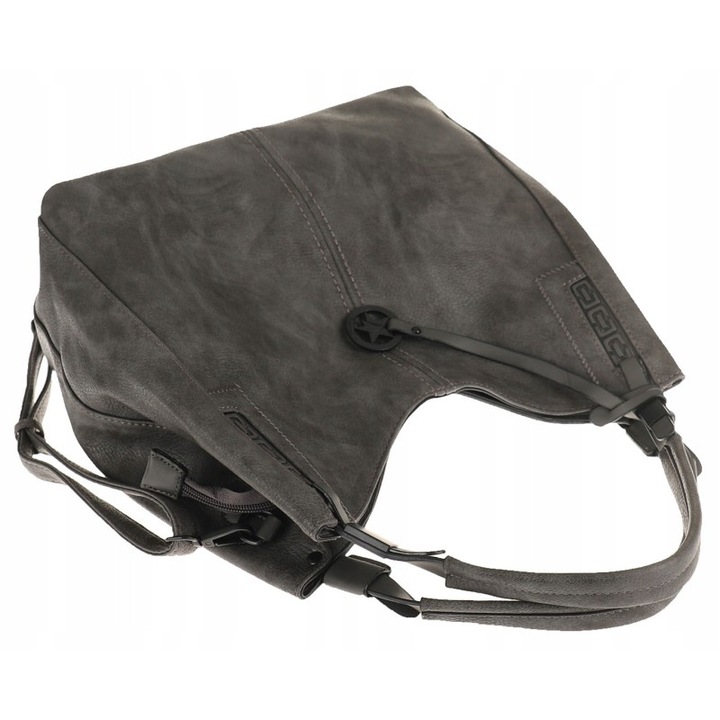 Tommasini Torebka Damska Listonoszka Duża Torba Shopper Worek 2692 Szara