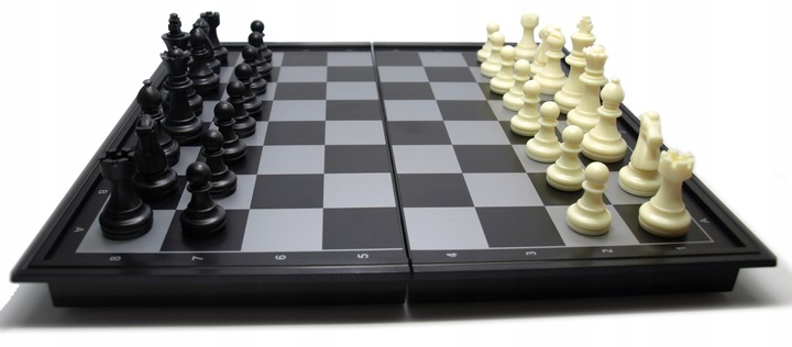 SZACHY MAGNETYCZNE WARCABY TURYSTYCZNE 24 x 24 cm ZAMYKANE W PUDEŁKU