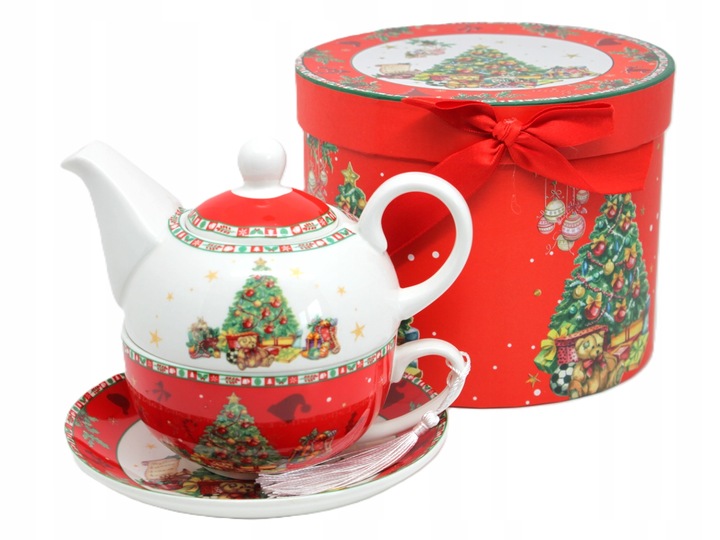 ŚWIĄTECZNY DZBANEK Z FILIŻANKĄ TEA FOR ONE
