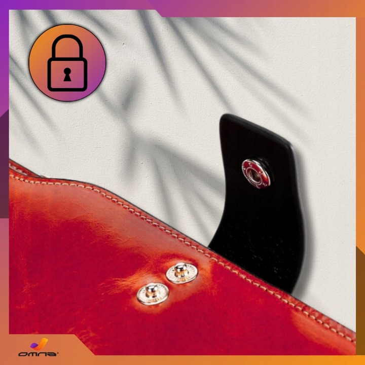 Portfel damski skórzany duży lakierowany pojemny RFID z paskiem czerwony