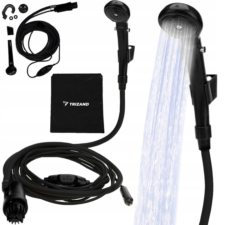 Prysznic TURYSTYCZNY Kempingowy pod Namiot Przenośny Pompka Elektryczna 12V