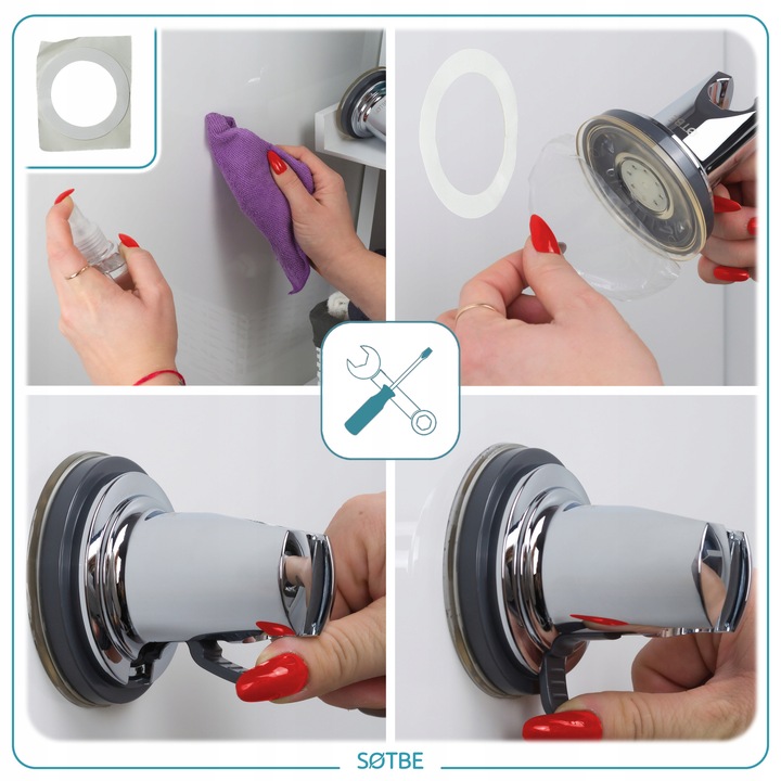 Uchwyt przyssawkowy do słuchawki prysznicowej UNIWERSALNY mocny trwały