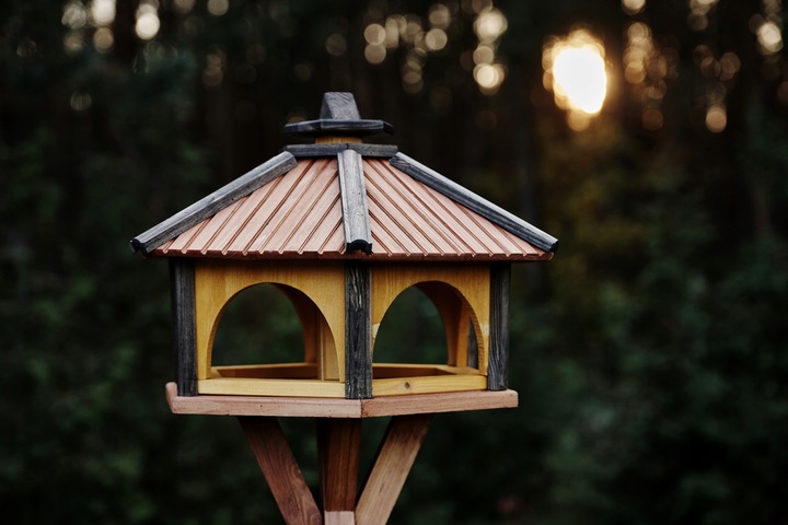 Karmnik dla ptaków drewno z wsypem Karmniki KW60