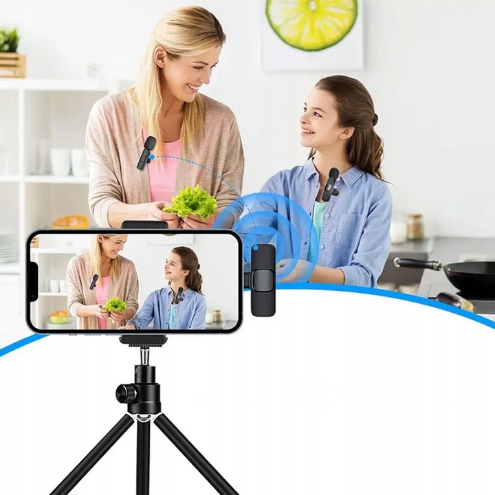 MIKROFON KRAWATOWY BEZPRZEWODOWY IPHONE BLUETOOTH USB C DO TELEFONU ANDROID