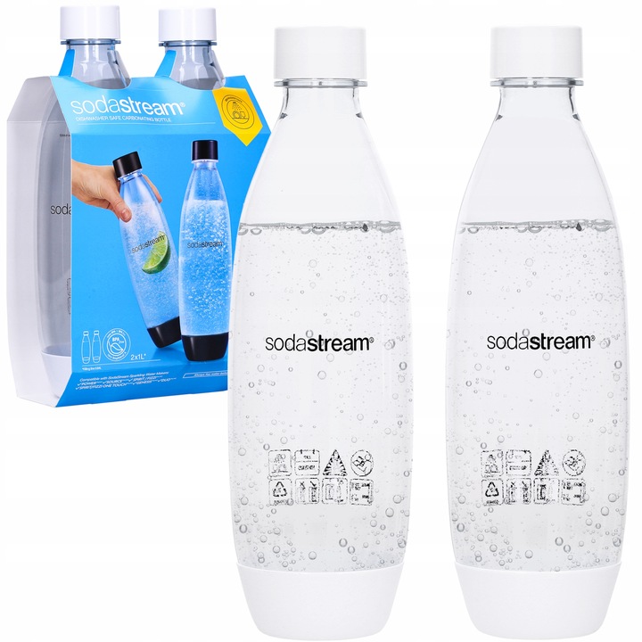 Butelki SodaStream FUSE 2x1L białe - do zmywarki