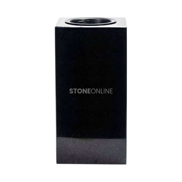 Nowoczesny WAZON z czarnego GRANITU WCUBE15 na cmentarz StoneOnline