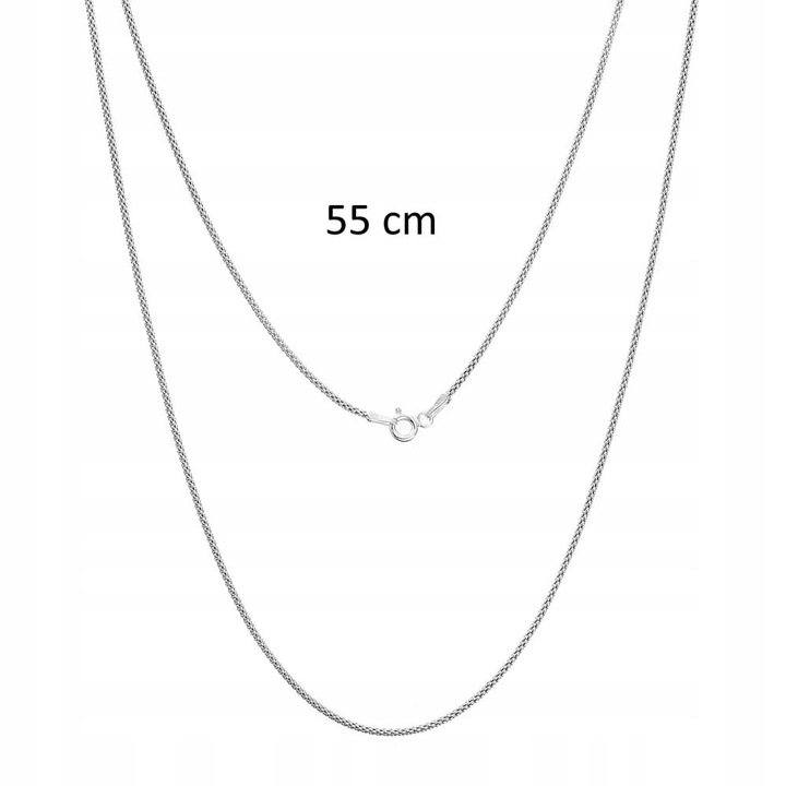 Srebrny łańcuszek o splocie coreana popcorn 55cm srebro 925